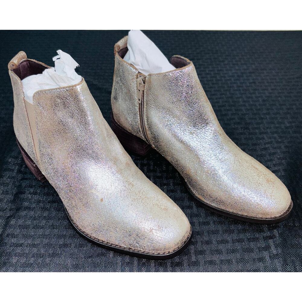 Seychelles Soft Suede Ankle Boots "On Stage" Pewter Distress, Women's Size 7 - Picture 2 of 5